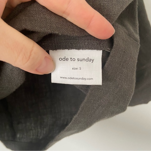 Ode to Sunday Linen Long-sleeve Black Small - Picture 3 of 5